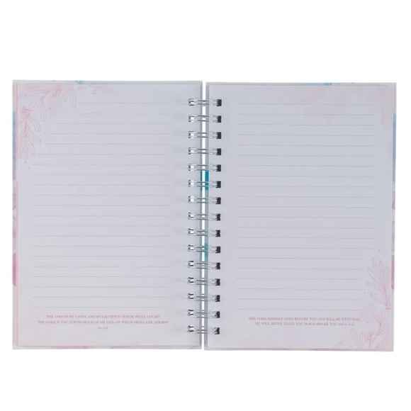 Bible Journal, Blue & Pink Watercolor Spiral Notebook - Picture 3 of 4